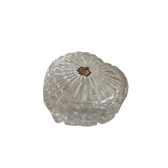 Zajecar Other - Zajecar 24%‎ Lead Crystal Heart Shaped Trinket Vanity Box Lid
